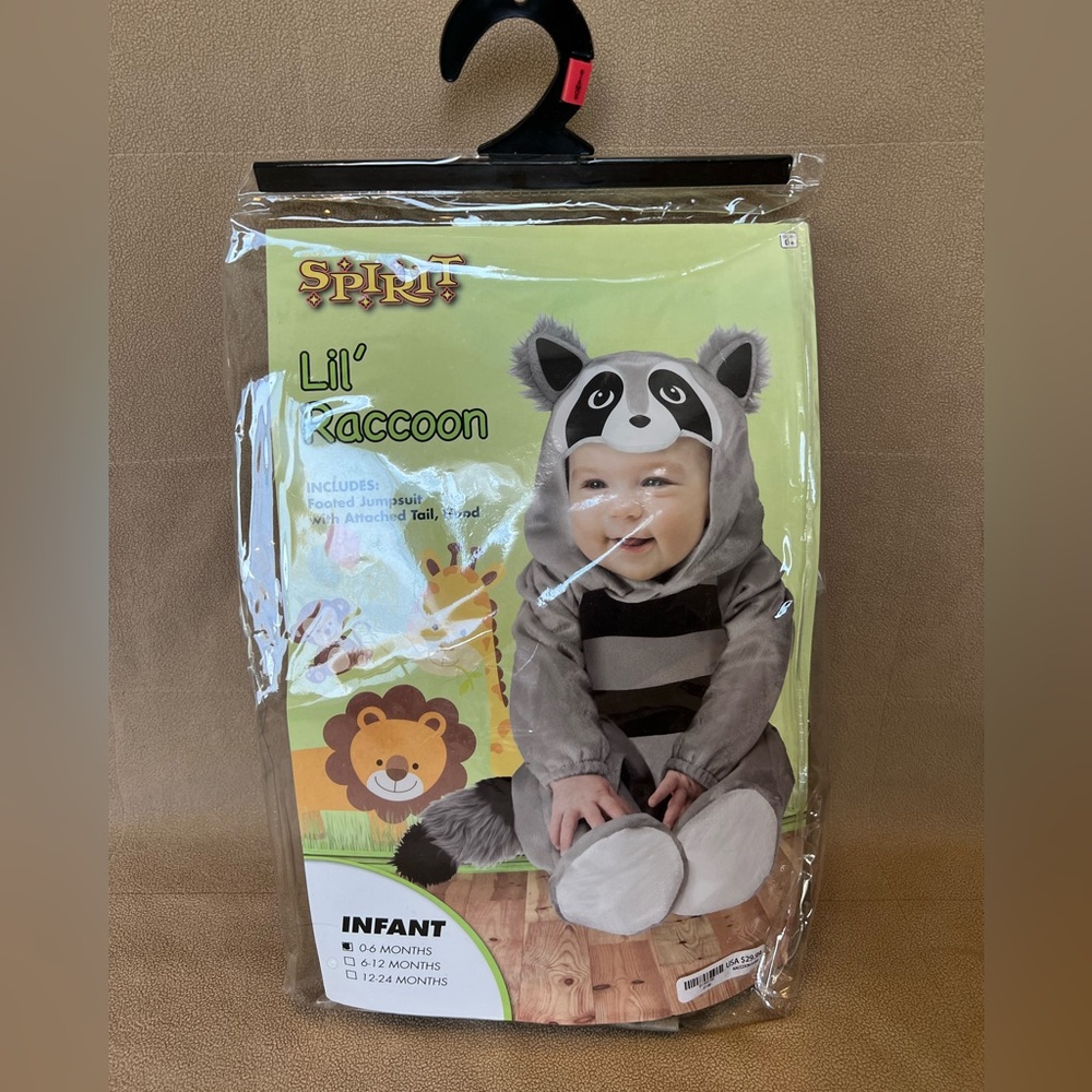 Spirit Lil Racoon costume 0-6m
